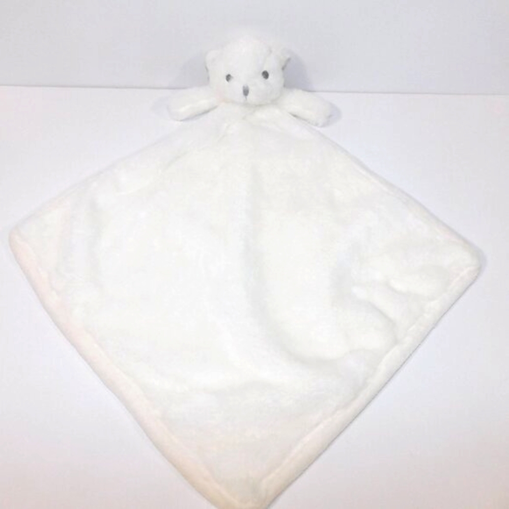 OEKO TEX White Bear Large Plush Security Blanket Baby Lovey Nunu Soother